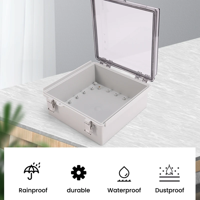 Clear Electrical Enclosure Box Outdoor Plastic Junction Box Weatherproof Electrical Box 210*210*100Mm