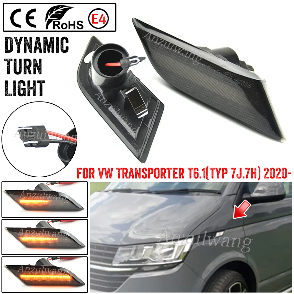 

Auto Parts For VW Transporter T6.1(Typ 7J.7H) Normal Flashing/Sequential LED Side Marker Light Turn Signal Indicator Lamp