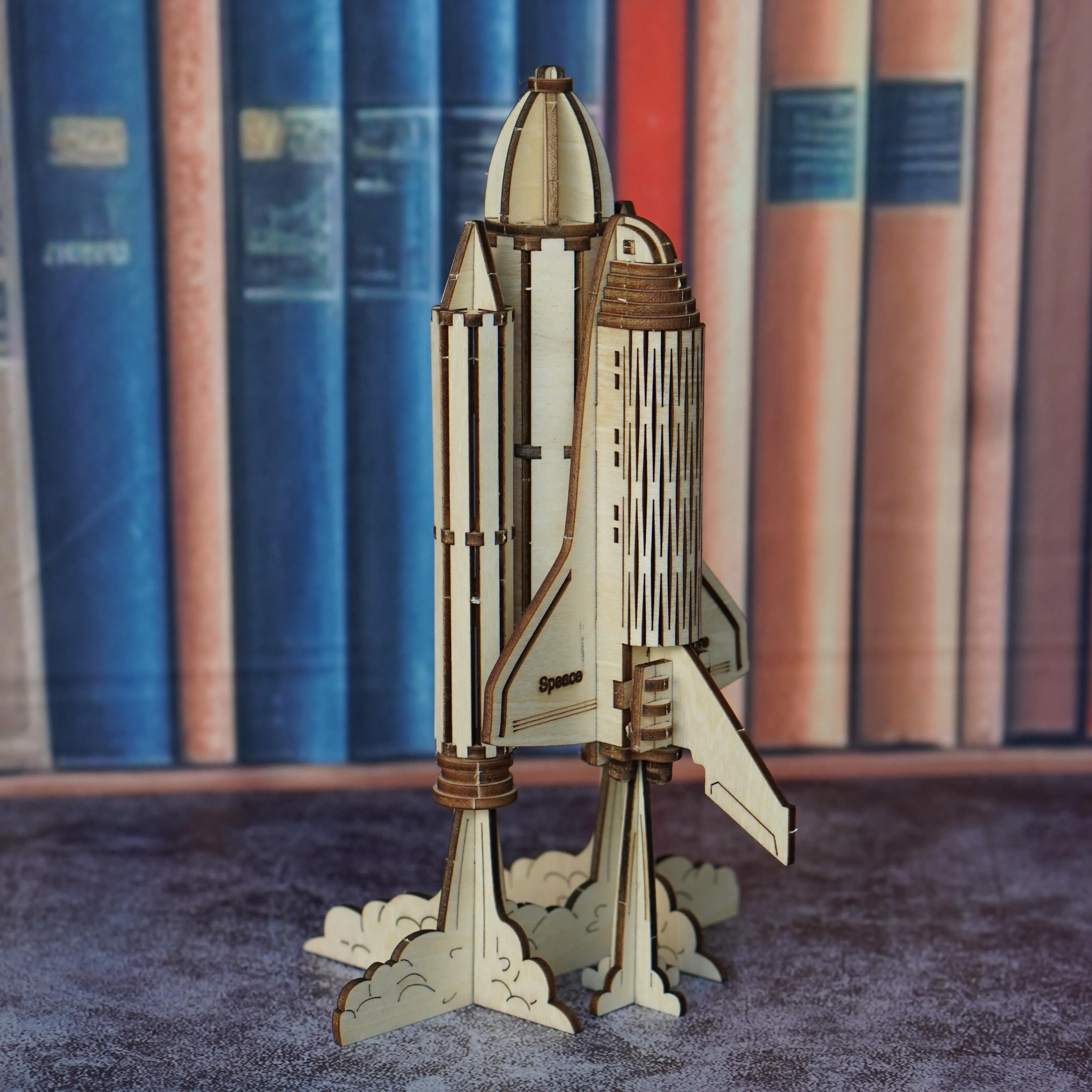 Quebra-cabeça de madeira 3D para adultos modelo de avião kit de brinquedo de bloco de construção de foguete, modelo de montagem DIY feito à mão