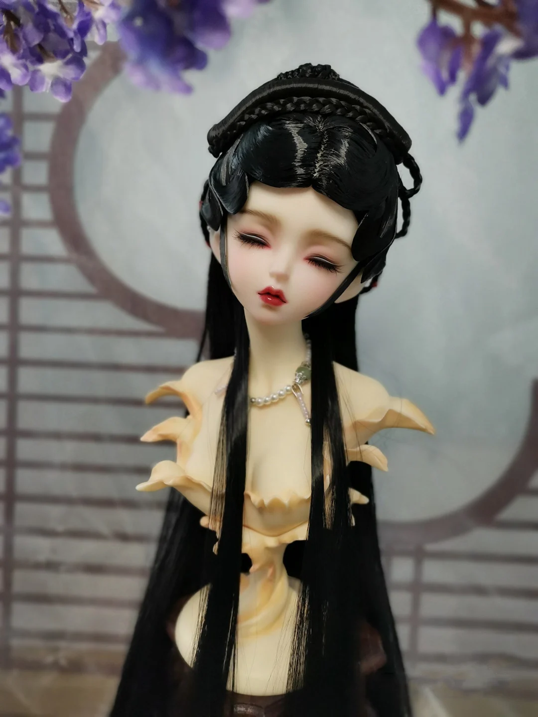 1/6 1/4 1/3 BJD古代コスチュームウィッグ人形アクセサリー漢服スタイリングヘアレトロウィッグ BJD/SD YOSD MSD SD13 ビッグガール SSDF C1661用