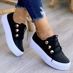 New Women's Casual Shoes White Sneakers for Women 2026 Fashion Spring Summer Canvas Sneakers for Women Platform Vulcanize Shoes