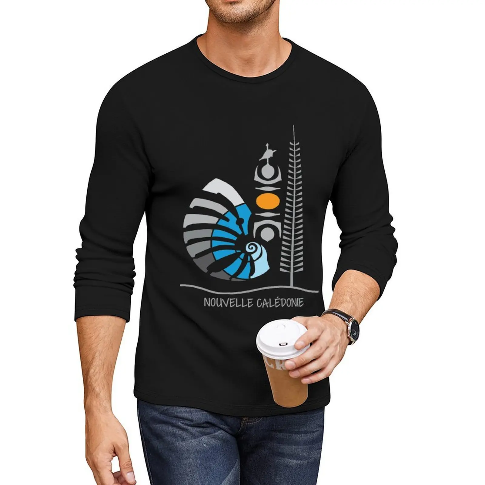 

Emblem of New Caledonia - Coat of Arms - Polynesia Long T-Shirt cute tops anime sports fan t-shirts plain white t shirts men