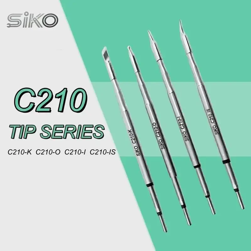 4pcs SIKO C210 Soldering Iron Tips Set I O K IS Heads for T210 Handle BGA Rework Station Mobile Phone Motherboard IC Chip Tool