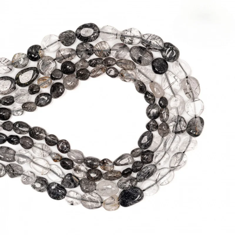 

Natural Stone Beads Black Hair Quartz Stone Beads Loose Spacer Beads For Jewelry Making DIY 6-10mm Coping With Stress