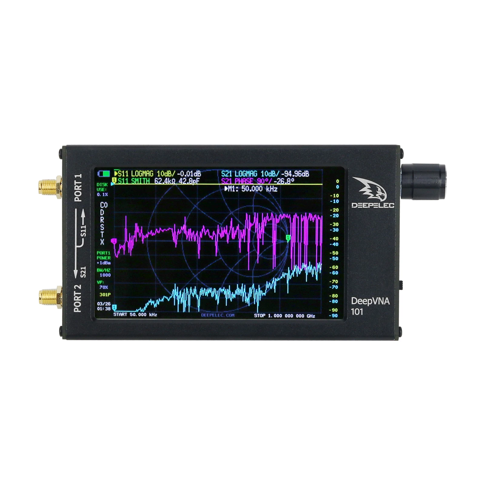 NEW DeepVNA 101 10K-1.5GHz Vector Network Analyzer HF VHF UHF SWR Meter Upgraded From NanoVNA-F for Test Instruments