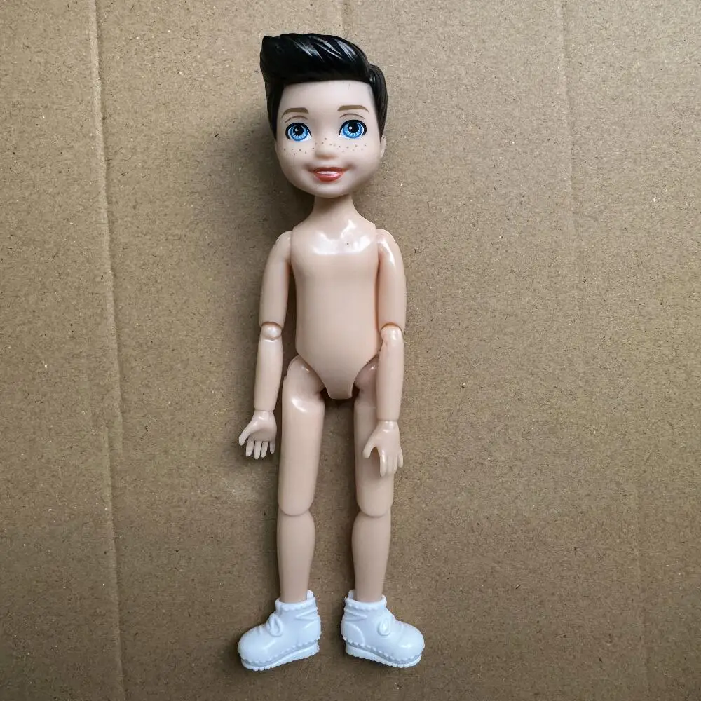 14 ซม.Little Kelly ข้อต่อเคลื่อนย้ายได้ 5 นิ้วชายหญิง Dark ธรรมดาผิว Naked Body Reborn Bjd 1/12 ของเล่นสีขาวสีบลอนด์ผมสีดํา