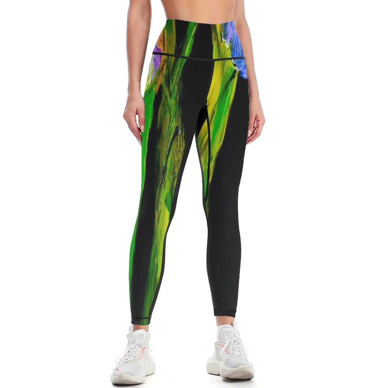 

Iris Study - Encaustic Wax Leggings high waist Sports pants for Women's sports Womens Leggings