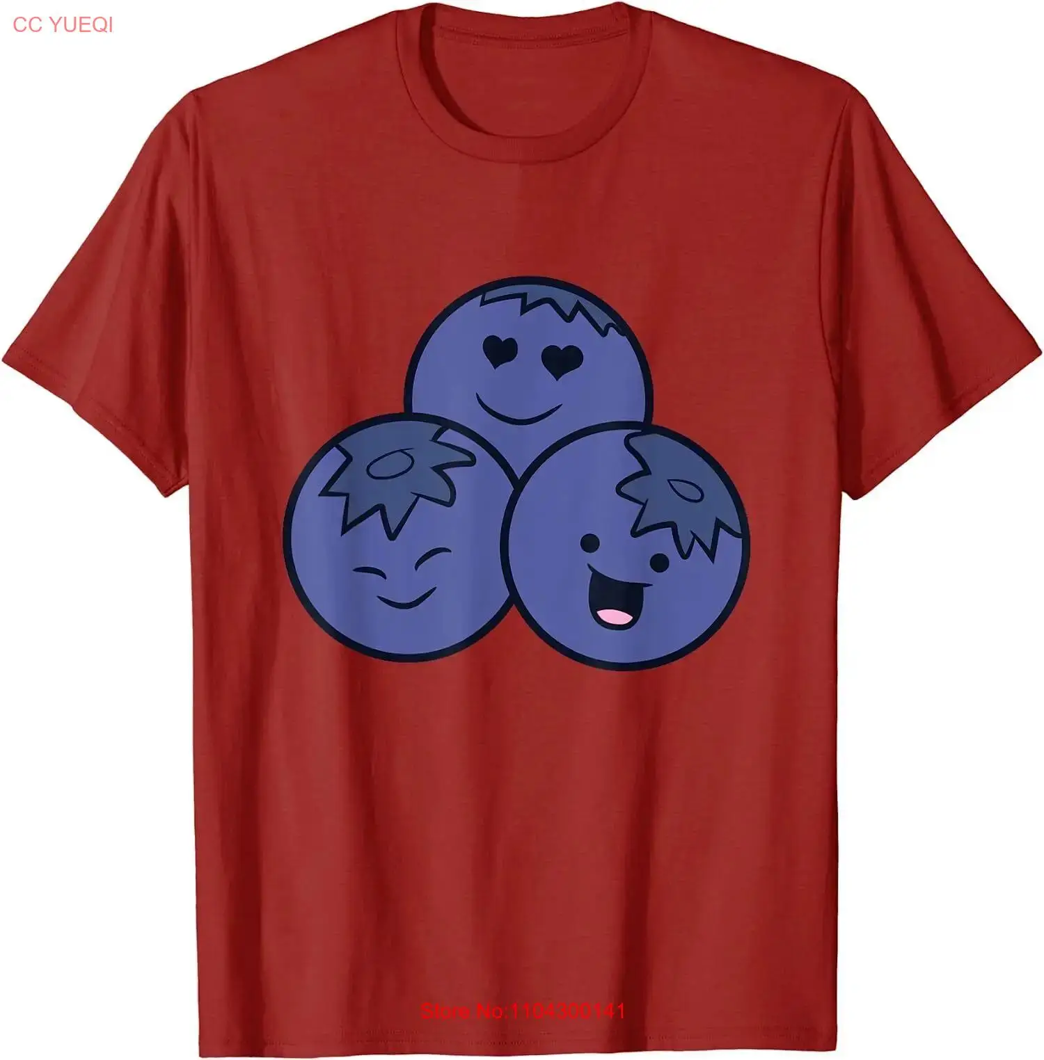 Kawaii Blueberry Fruit Love Blueberries Sweet Gift Unisex T-Shirt