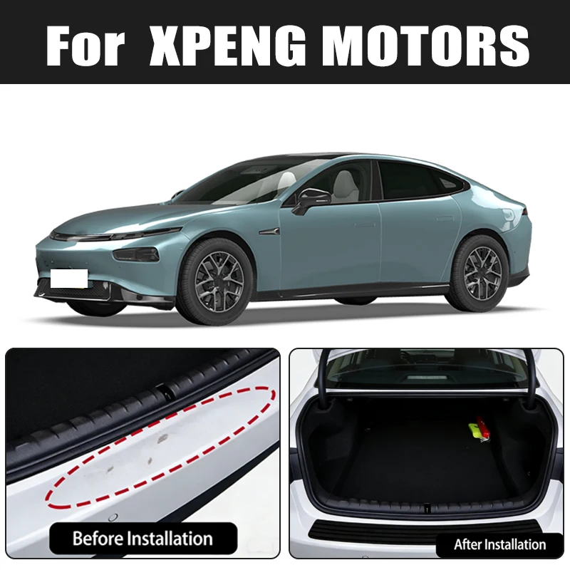 

Rear Bumper Guard PVC Rubber Protector Strip Car Trunk Door Sill Plate Protector For XPeng P5 P7 P7+ G3 G6 G9 X9 MONA M03