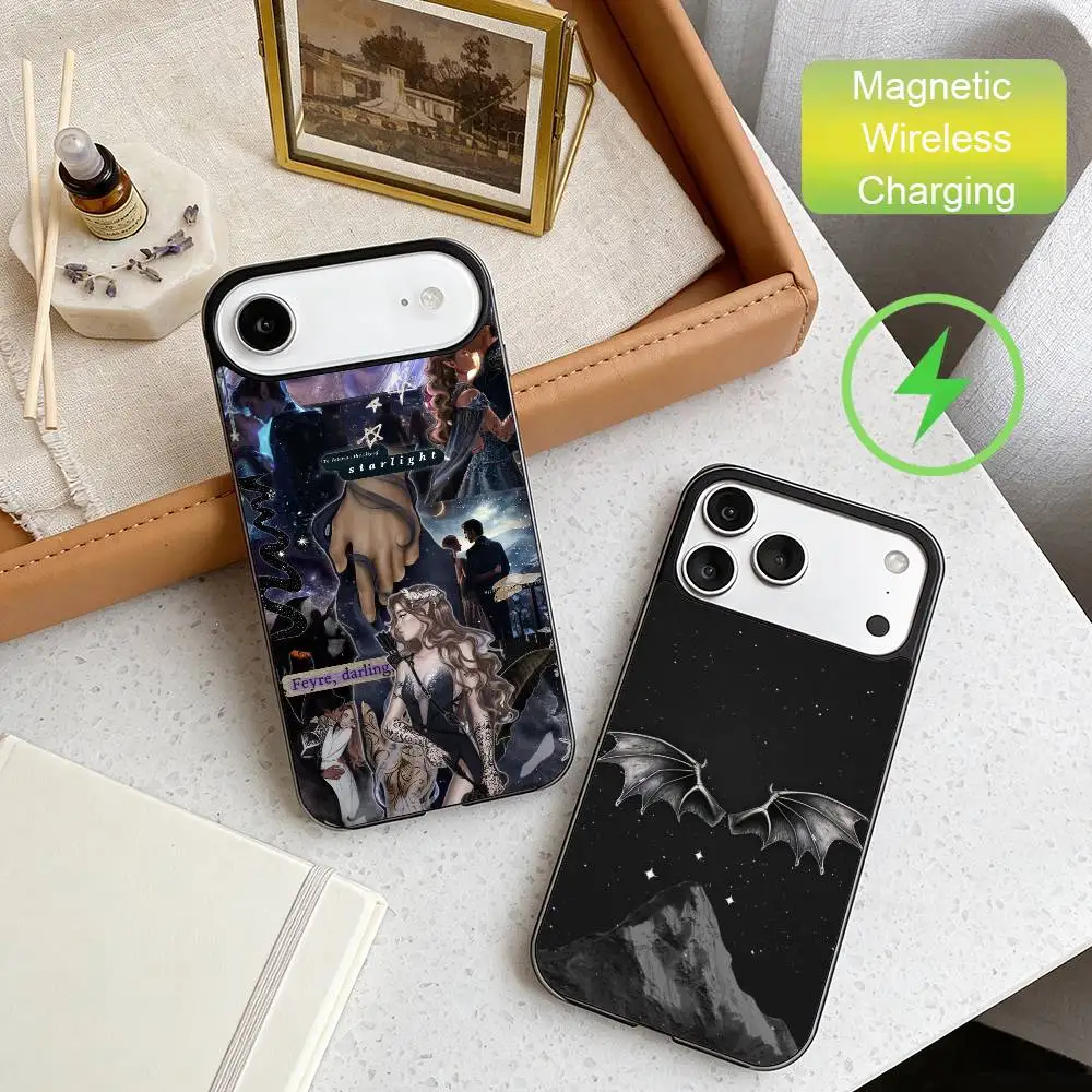 

Acotar A Court of Mist and Fury Phone Case For iPhone17,16,15,14,13,12,11 Max Black Wireless Charging Protecitve Cover