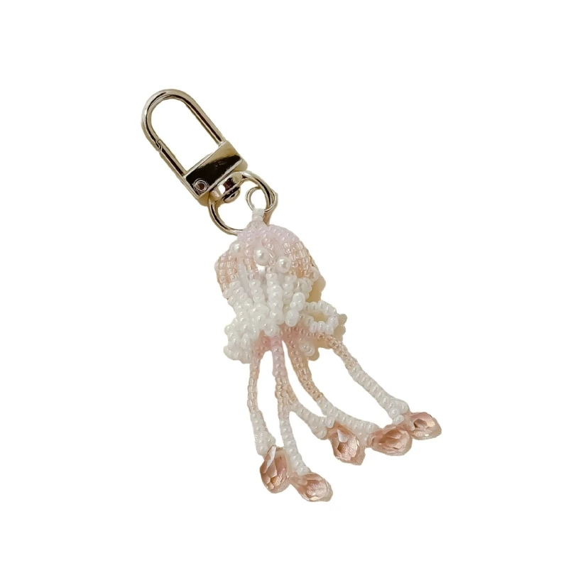 Handmade Beaded Phone Chain with Lovely Jellyfish Stylish Pendant for Casual Wea Dropship