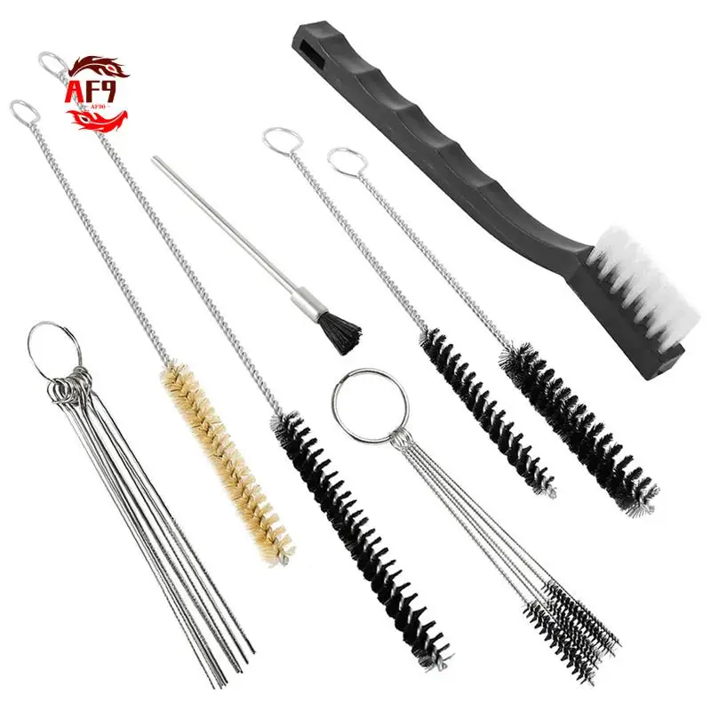 

AF90-21шт. Универсальный распылитель краски, набор для чистки, нейлоновые щетки, мини-щетки и иглы, щетка для чистки металлических трубок