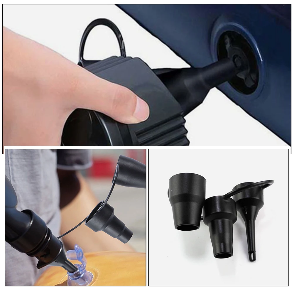 1 Sets Plastic Nozzle For Inflatable Pump Nozzle Head Air Inflator Adaptor Replacement 3 Nozzles Pumping Air Blower Accessories