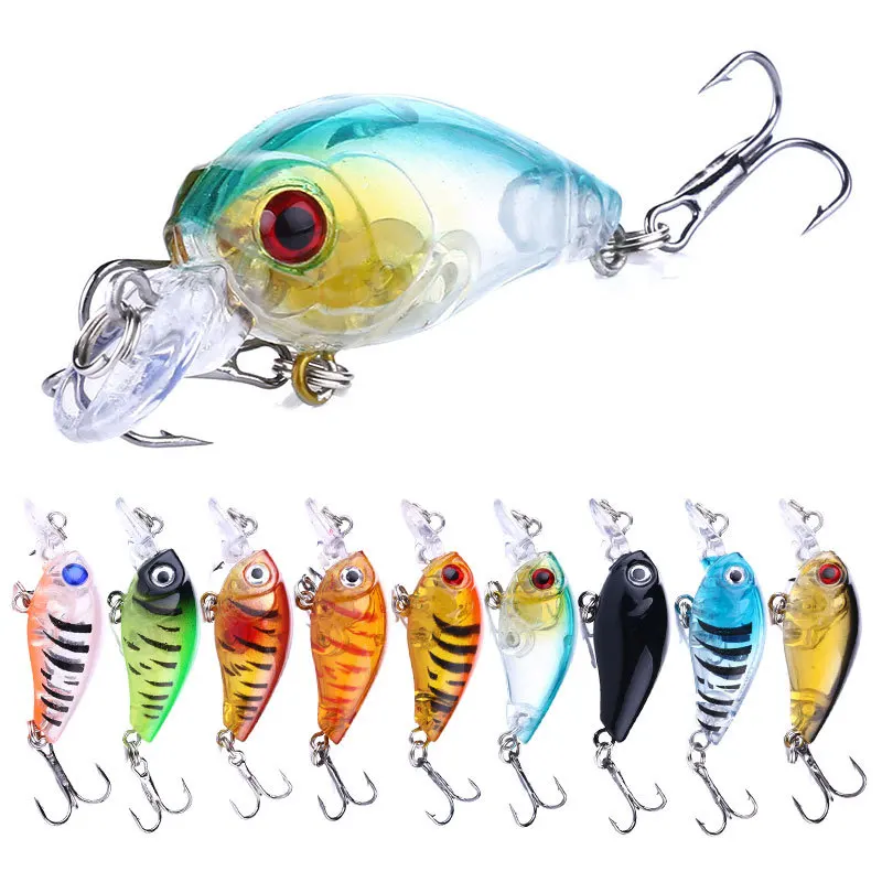 Chubby Lure Bait 4.5cm 4g Micro Rocking Floating Plastic Mini Artificial Fish for Black Bass and White Bass Crank Bait view 2