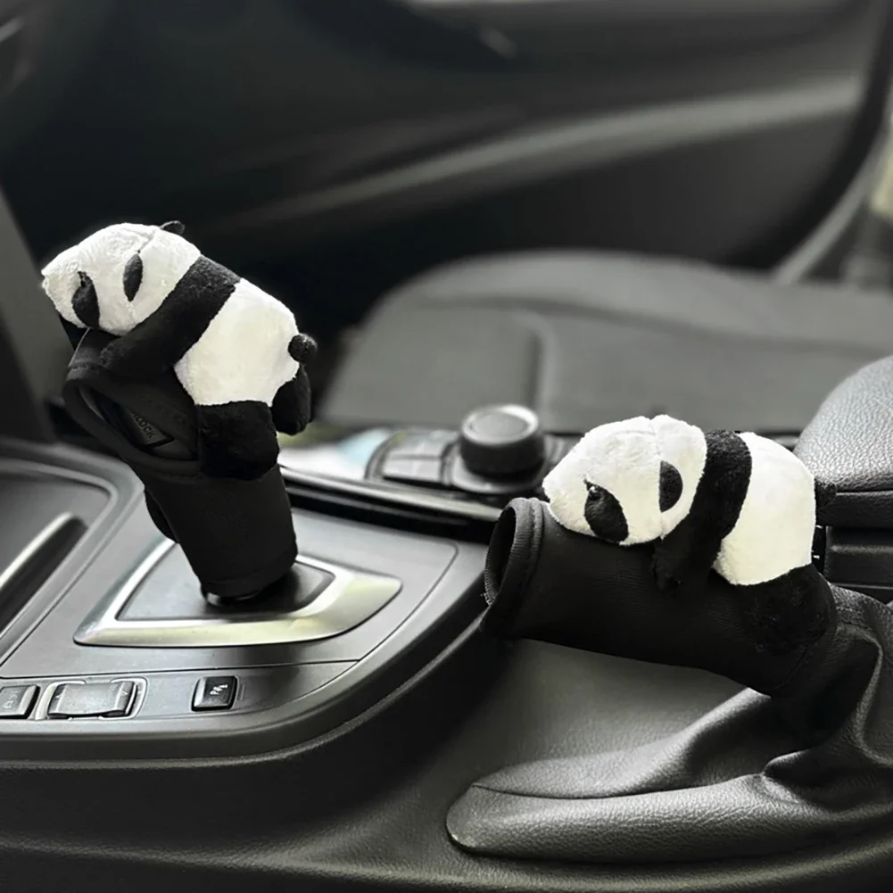 1pc niedlichen Cartoon Panda Auto Schalthebel Abdeckung weichen Plüsch Auto Shifter Hand Brems koffer Spielzeug Bär Autozubehör Innendekoration