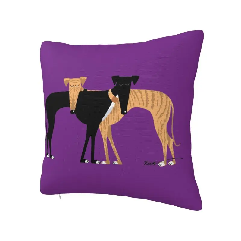 Luxury Greyhound Dog Sofa Cushion Cover Soft Head Rest Brindle Hound Pillow Case Living Room Decoration