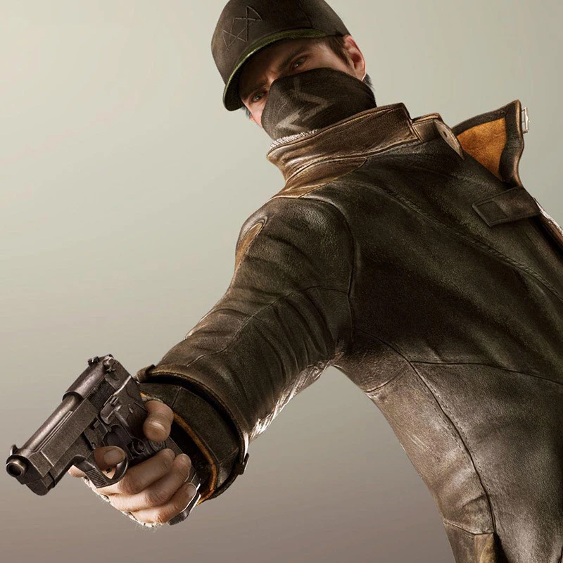 Aiden pearce หนังสังเคราะห์ชุดกันลมชุดว่ายน้ำสตรีสุนัขคอสเพลย์ชุดเล่นบทบาทเสื้อสเวตเตอร์หมวกสำหรับผู้ชาย