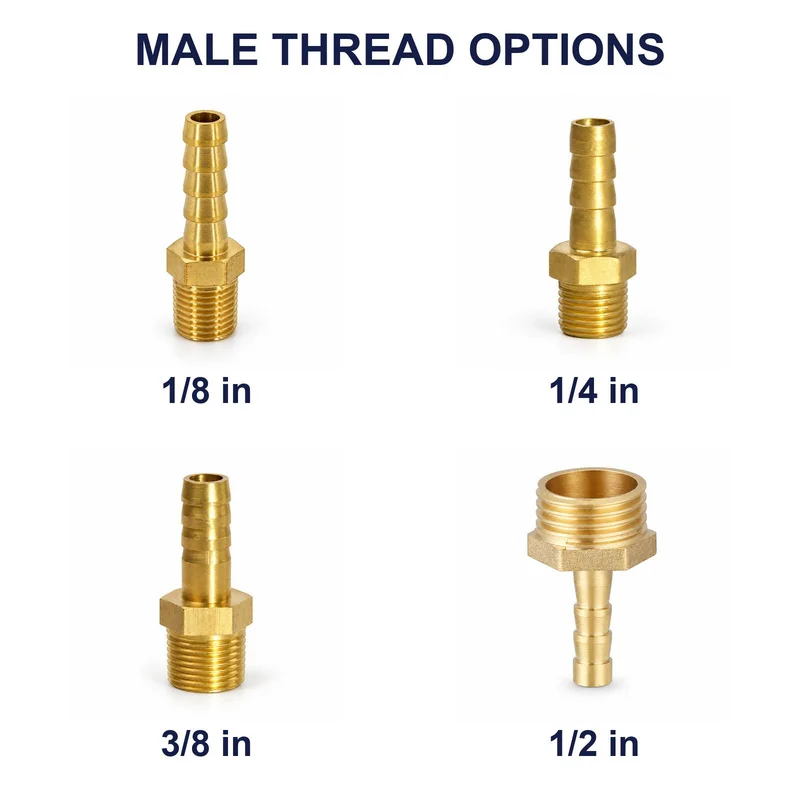 1PCS Hose Barb Male Thread Pipe Fitting Adapter 6mm 8mm 10mm 12mm 14mm 16mm Hose Connector Coupler 1/8