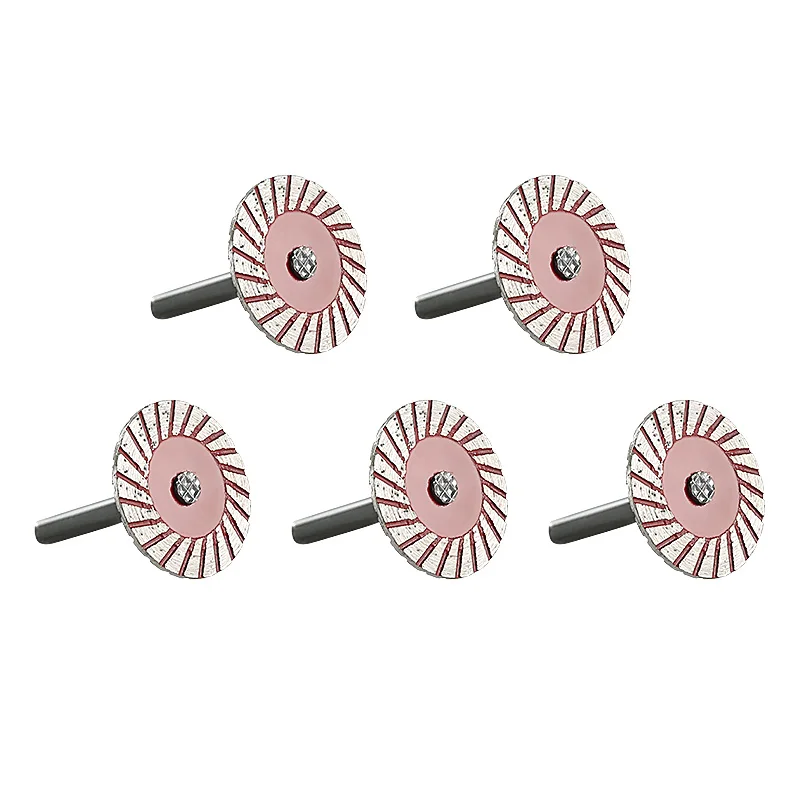 LOZLIN 5PCS Mini Wave Vacuum Brazed Diamond Cutting Disc with 6mm Straight Shank, Small Engraving Saw Blade Fit Rotary Tool for Jade Marble Granite Ceramic Quartz Stone Carving Slotting Trimming Dry Cutting DIY Tiling Masonry Hand Craft Accessory