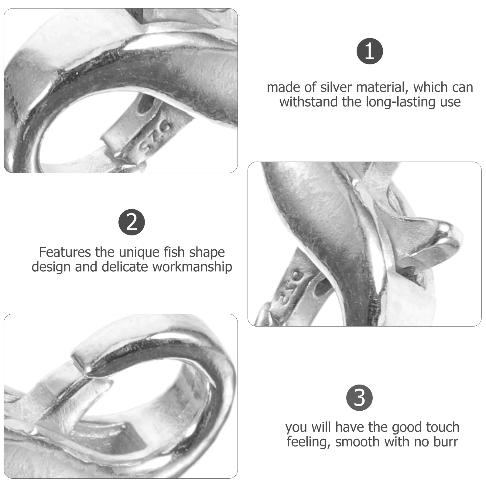 Collana con fibbia Chiusura in argento sterling Aragosta Connettore fai da te Catena di gioielli di piccole dimensioni Argento 925 con doppia apertura Chiusure in metallo