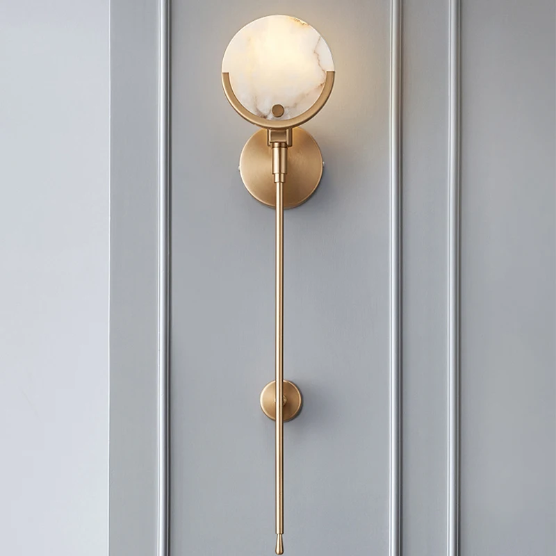 Imagem -03 - Nordic Modern Gold Marble Wall Lamp Lâmpada de Cabeceira Minimalista Led Home Indoor Light Luminárias para Sala de Estar Quarto Hotel Ls87vs