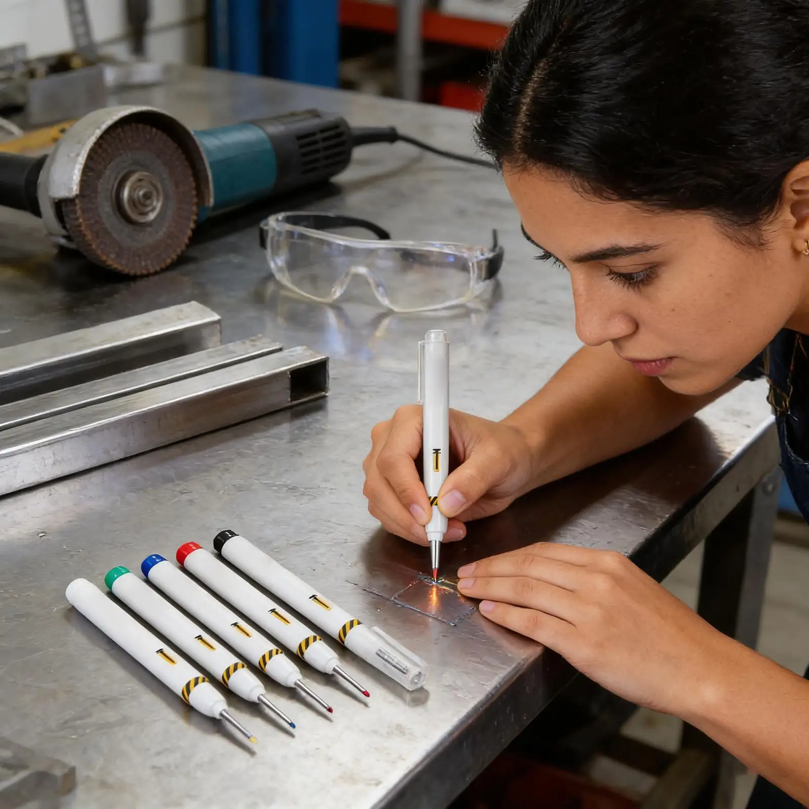 

Long Head Deep Hole Markers 20mm Reach Fine Tip Quick Dry Ink Paint Pencil 5 Piece Colorful Waterproof Deep Reach Marker For