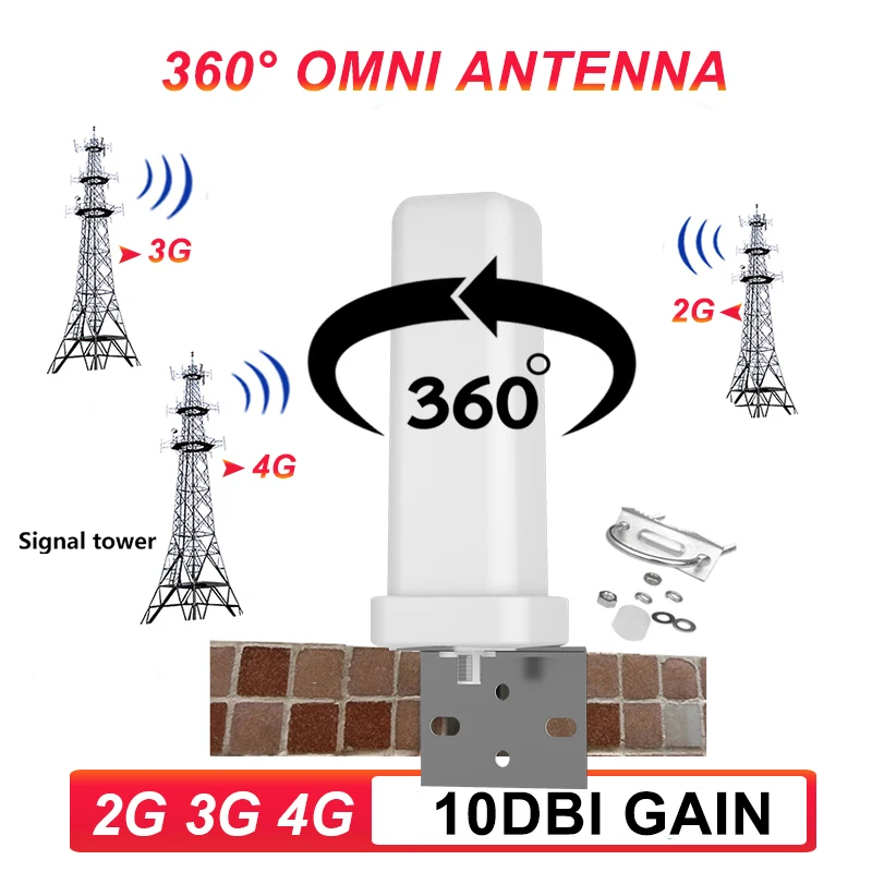 Imagem -02 - Kit de Antena Exterior e Interior Cabo Coaxial para Celular Celular Impulsionador de Sinal Amplificador Repetidor 2g 3g 4g Lte Gsm Umts 360 °