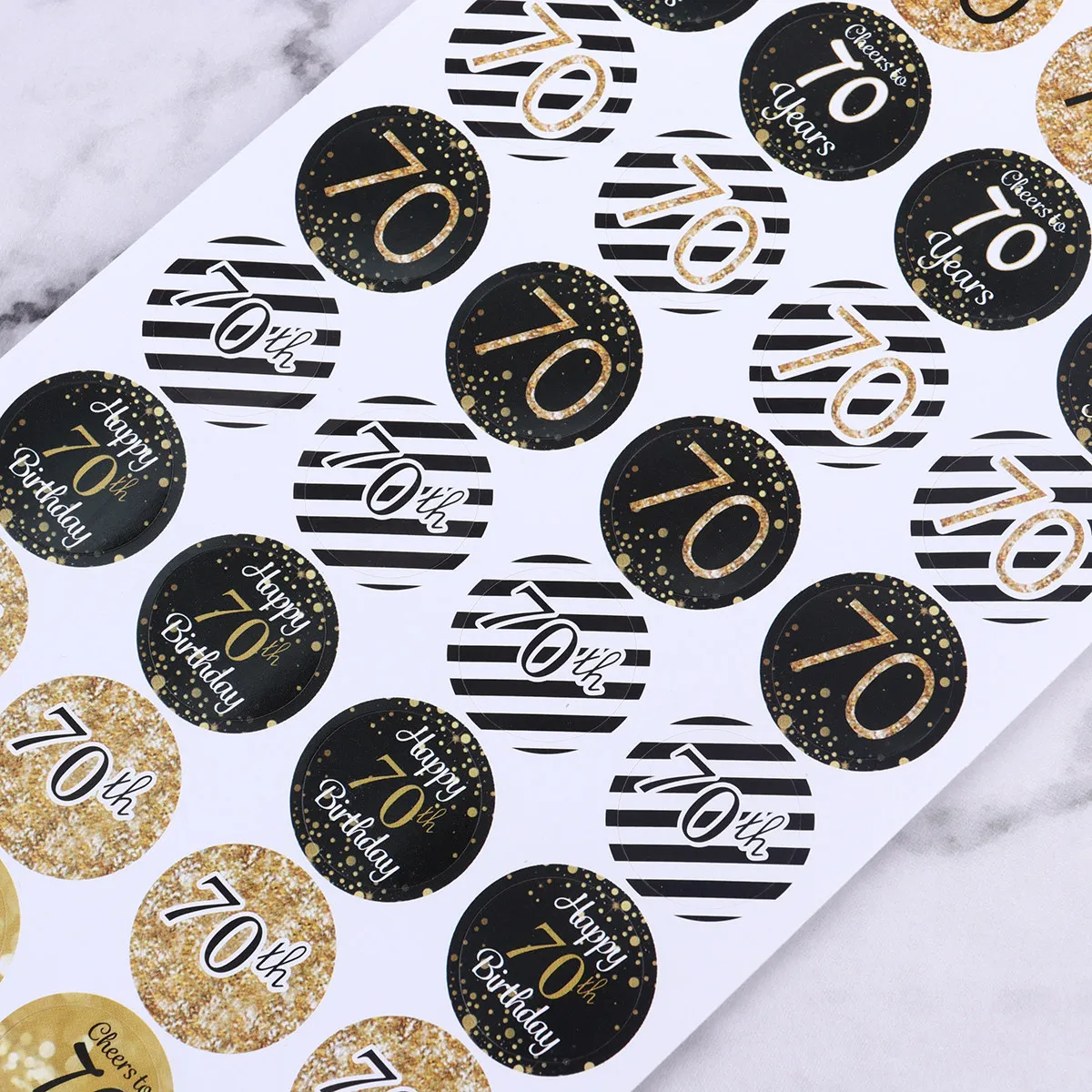 

432Pcs Birthday Party Stickers 50Th Anniversary Design Round Sealing Labels Self-Adhesive Decals for Food Packaging Photo Props