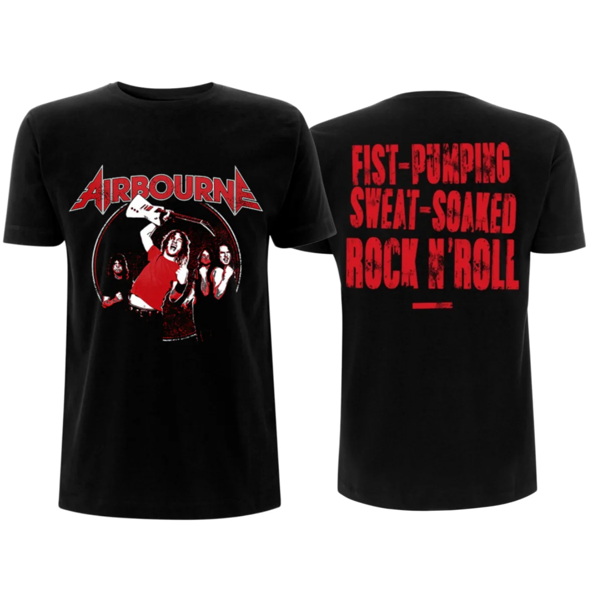2026 Airbourne Fist-Pumping Rock N' Roll T-Shirt Hard Rock Band Graphic Tee for Men Women Casual Streetwear Short Sleeve Top