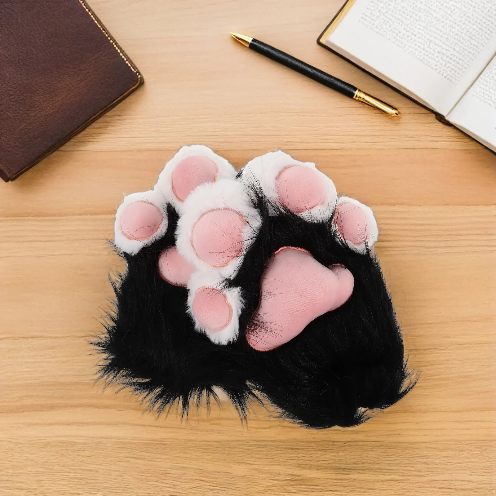 1Pair Cat Claw Gloves Adorable Kitten on Off Cozy Wear Resistant Material for Dress Up Parties Fursuit Cosplay Animal
