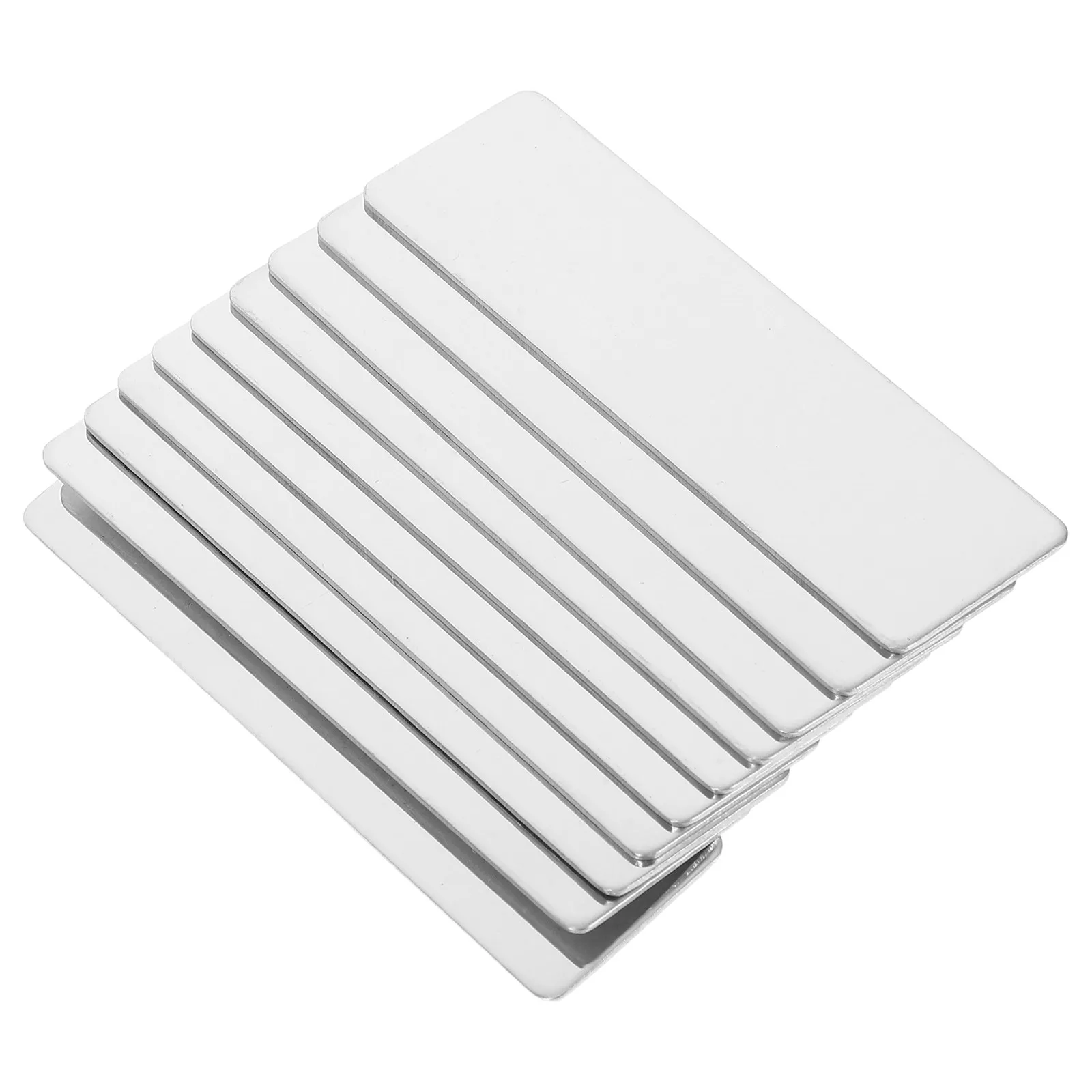 10Pcs Premium Stainless Steel Blank Name Tags Metal Engraving Blanks for Badges Id Plates Desk Signs Plaques Office Use