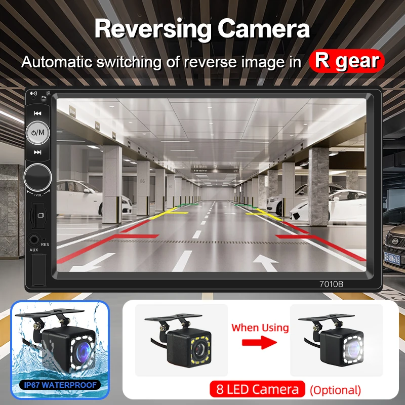 HIPPCRON 2din راديو السيارة Carplay أندرويد السيارات 7 "شاشة تعمل باللمس ستيريو الوسائط المتعددة مشغل MP5 العالمي مرآة ربط دعم الكاميرا #5