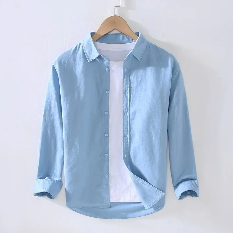

Linen Cotton Vintage Cargo Tops Shirts Men Cotton Long Sleeve Shirt Top Quality Fitness Tactical Shirt for Man Camisa Masculina