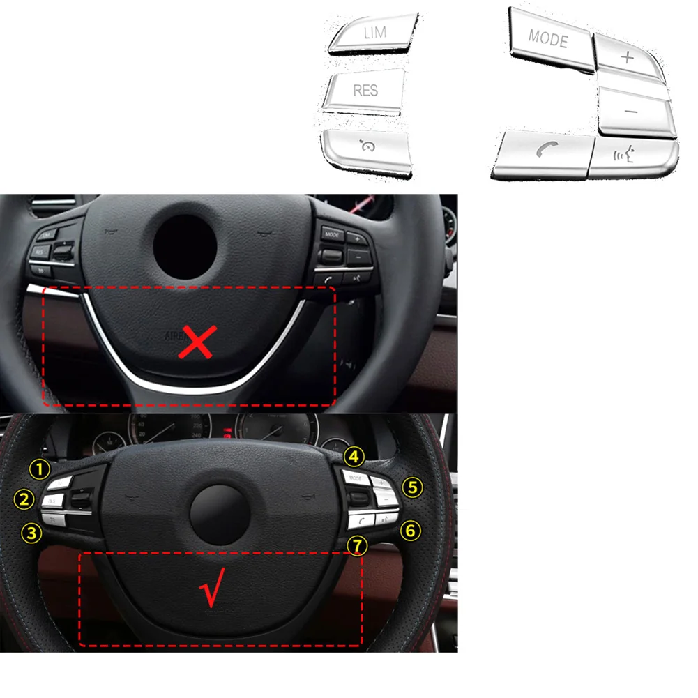 

Простые в использовании, высококачественные, практичные детали рулевого колеса, 1 комплект, аксессуары из АБС-пластика, хромированный декор для замены BMW