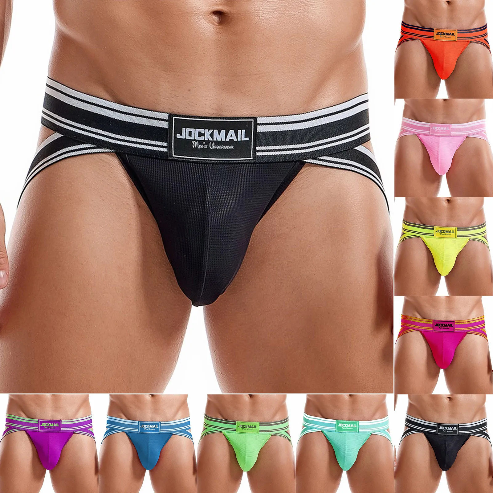 JOCKMAIL Mens Sexy Underwear Gay Open Back Underpants Male Backless Brief Breathable Penis Suspensor Genital Underwear T-back