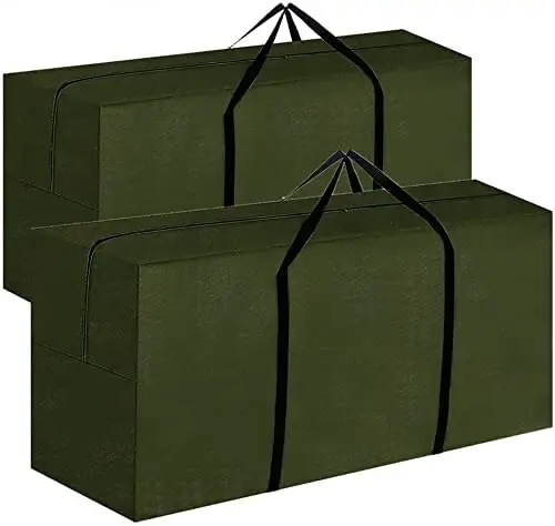 

Outdoor Cushion Storage Bag 2 Pack Extra Large Fits 9-12 Ft Patio Cushion Storage Bag Waterproof With Durable Handles & Zipper