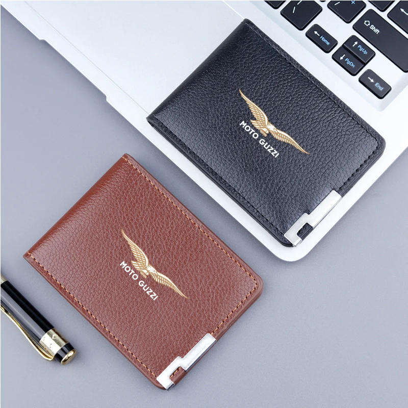 Rfid Credit Card Holder Men Wallets Bank Cardholder Leather Wallets for MOTO GUZZI V85TT V 85 TT V85 Mandello V7 V85 V8S New