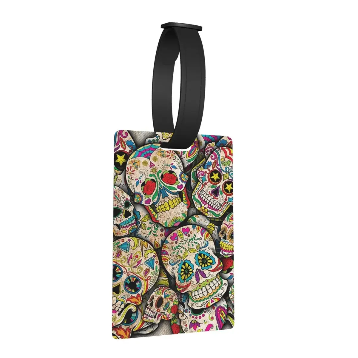 

Sugar Skull Collage Luggage Tags Suitcase Accessories Travel Cute Baggage Boarding Tag Label Holder ID Name Address