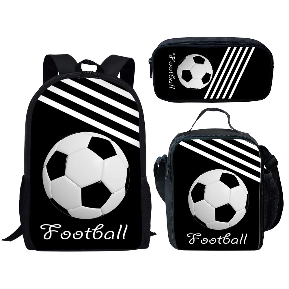 Mochila De Fútbol con estampado divertido para niños, Bolsa Escolar para pupila, mochila para niños, bolsa de almuerzo, estuche para lápices, moda