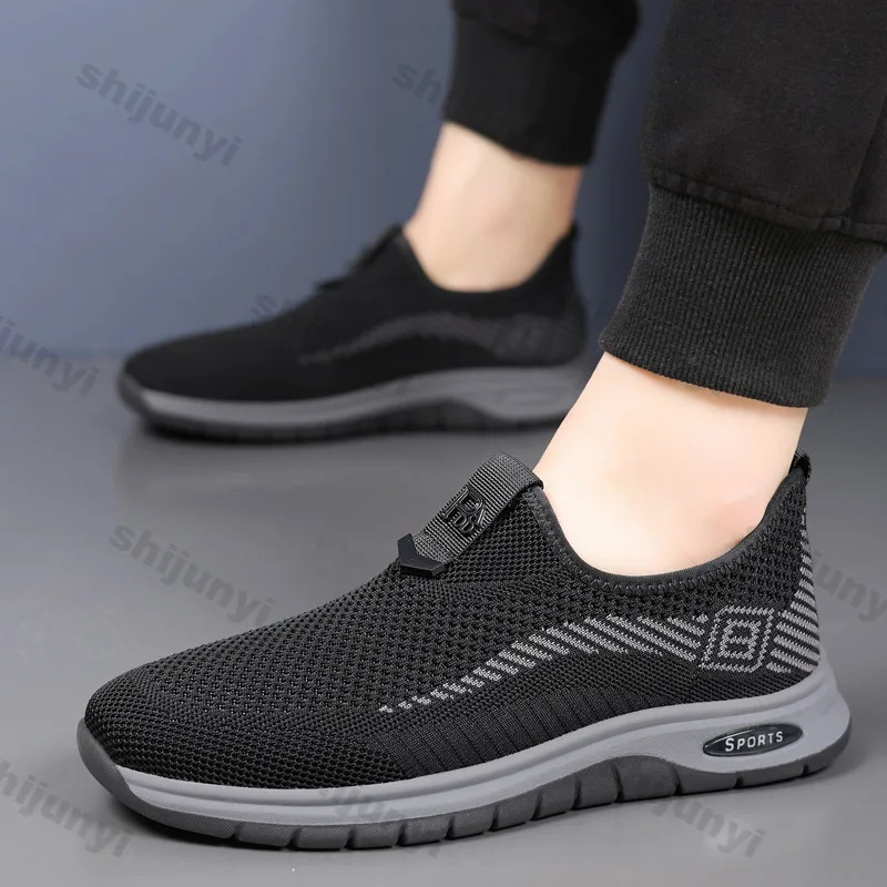 

Men Sneakers 2025 Summer New Fly Weave Outdoor Mesh Breathable Vintage Casual Shoes Ightweight Comfortable Fashion Slip on Flats