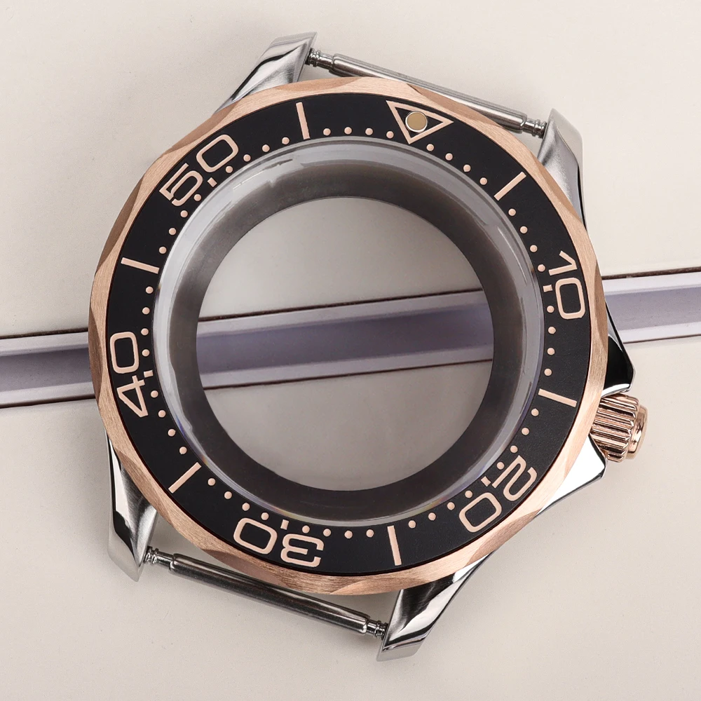 

NH35 Case 41mm Rose Gold for Seamaster 300 316L Stainless Steel Watch Case Fit NH35 NH36 Movement 31mm Dial Watch Box 20mm strap