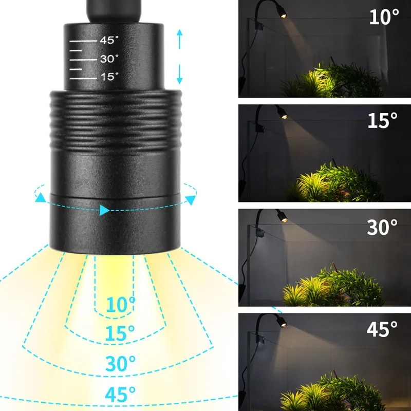 

Clamp-On Usb Led Aquarium Spotlight Fish Tank Ornamental Lamp Decorative Light for Aquatic Tank Decoration Home Fish Bowl Use