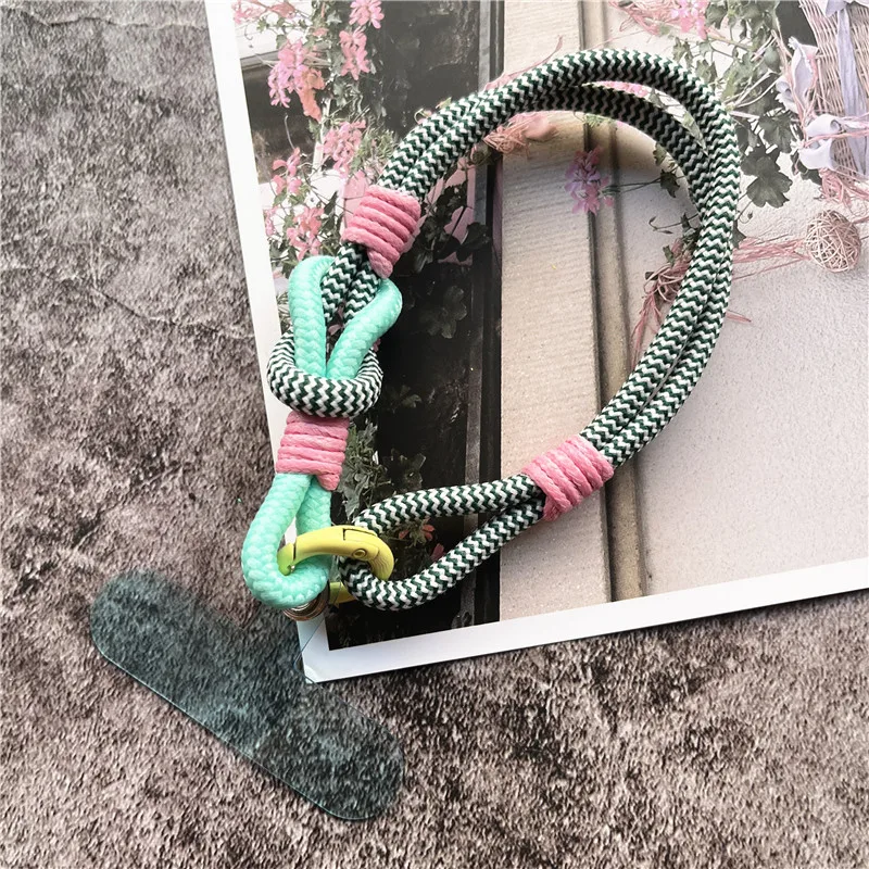 Luxury Cell Phone Charm Wrist Strap with Patch Key Lanyards