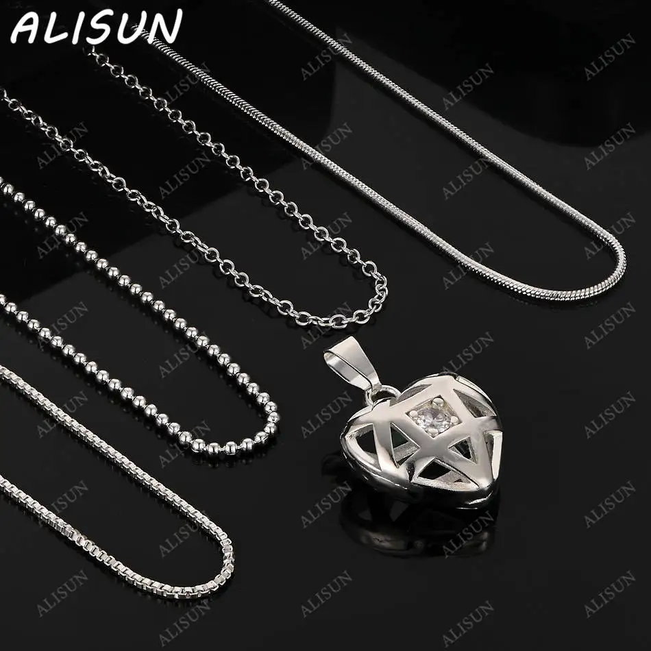 

ALISUN 40-75cm 925 Sterling Silver Design Hollow Hearts Pendant Necklace For Women Men Charm Trend Birthday Gifts Fashion Party