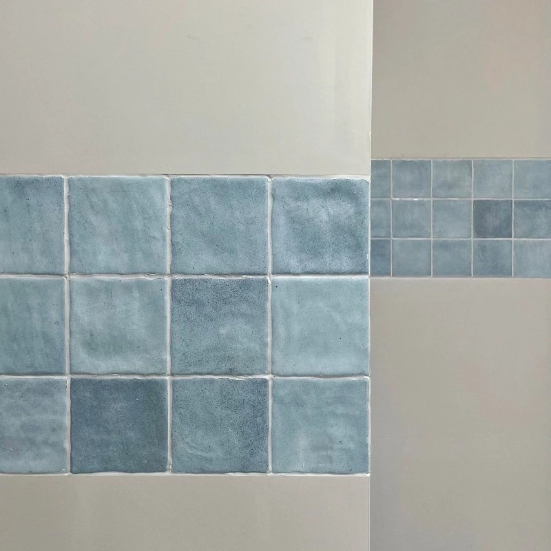 

Light blue gradual change handmade brick, kitchen bathroom bathroom wall brick small square brick