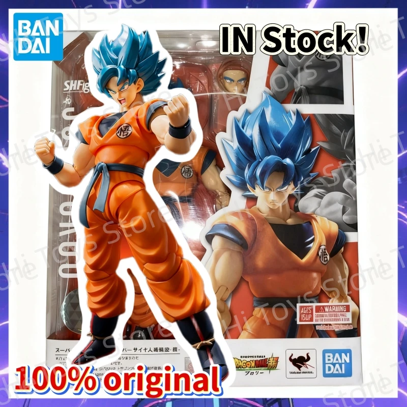

IN Stock Original Bandai Dragon Ball Z S.H.Figuarts Super Saiyan God Son Goku Blue 16Cm Action Figure Model Toys Collection