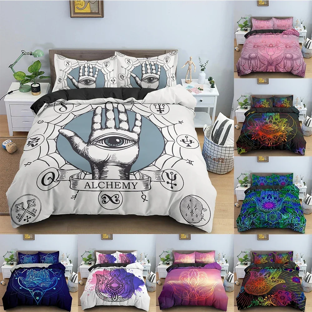 Divination Hand Duvet Cover Psychedelic Comforter Cover Bedding Set Personality Quilt Cover Queen King Size Bedclothes 2/3 PCS