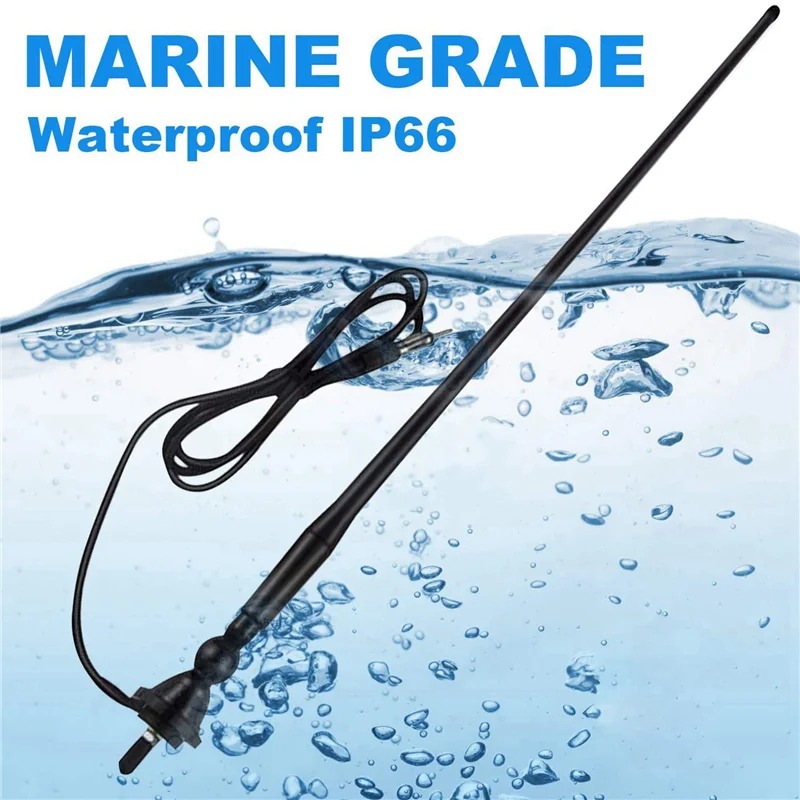 

【Must-Haves】2X Boat Antennas Waterproof Marine Radio Antenna Car Flexible Rubber Mast FM AM Antenna For ATV UTV RZR SPA Yacht