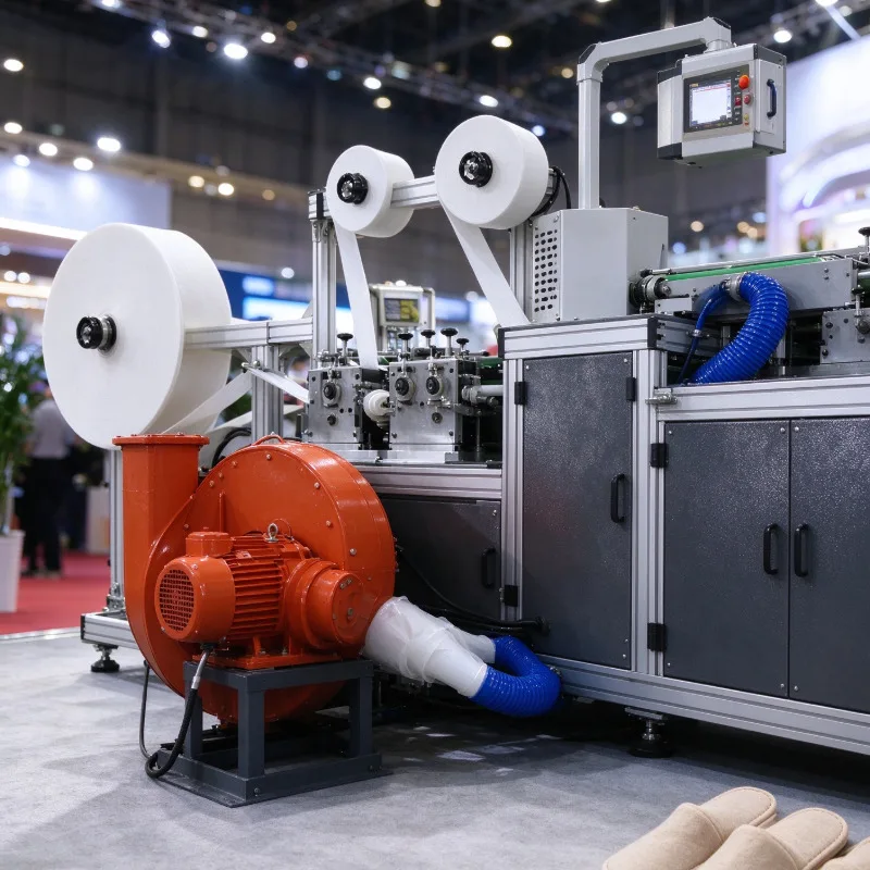 Full Auto Non-Woven Disposable Slipper Making Machine, Hotel Guest Amenity Slipper Machinery for Medium-Scale Plant