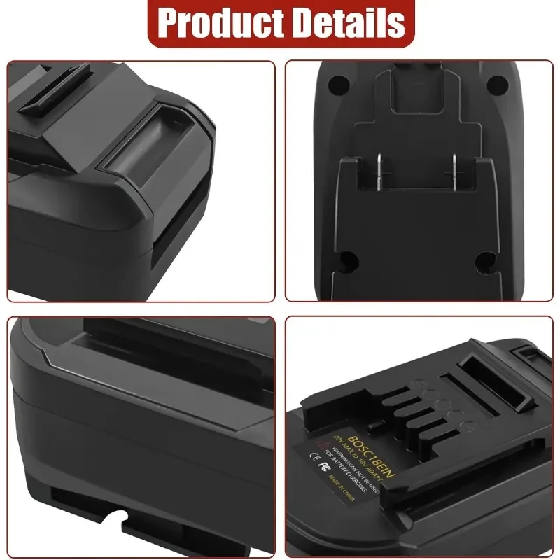 Adaptador de bateria para baterias de lítio da série bosch 18v pba converter para einhell 18v bateria de íon-lítio para ferramentas elétricas einhell 18v